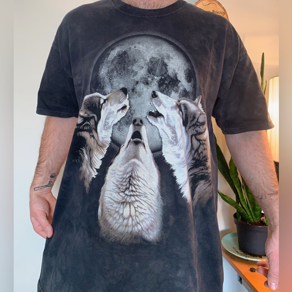 Mystical Howling Wolves Full Moon XL T-Shirt - Picture 4 of 6